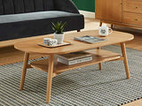 HOMIFAB Table Basse scandinave 120x60x40 cm chêne - Collection Marcel