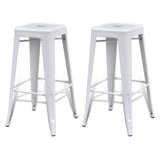 vidaXL 2 Tabourets de Bar Hauts Blanc Chaise de Bar Haute Tabourets Bar Mobilier de Bar