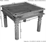 Table Basse carrée 60x60cm - Bois Massif de Palissandre huilé - Style Colonial/Ethnique - Leeds #26