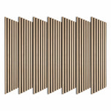 DECOON Lot de 7 Revêtements muraux tasseaux Bois 120x30x1 cm - Pack tête de lit 160 - Lamelles chêne Clair Fond Noir 2,52 m²