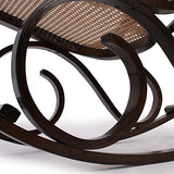 Mendler Rocking-Chair Fauteuil à Bascule, Couleur Noyer, rotin