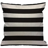 HGOD DESIGNS Housses de Coussin Noir Blanc Rayé Taies d'oreillers Maison Décoration Pour Hommes Femmes Garçon Fille Chambre Salon Canapé Voiture Coussins Oreillers 45 x 45 cm