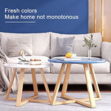 LUWOFU Petite Table de Chevet Salon, Table Basse Ronde, en Bois Moderne Simple élégante Stable Stable Stabilit Structure Bandin,Blanc