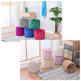 LHQ-puffs Tabouret avec Repose-Pieds rembourré et capitonné, Pouf Rond Confort en Velours, décoration de Meubles