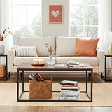 VASAGLE Table Basse pour Salon, avec Cadre en Acier, Facile à Assembler, 100 x 55 x 45 cm, Style Industriel, Marron Rustique et Noir LCT052B01