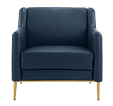 BHDesign JEM - Fauteuil Moderne - Cuir Moderne - Bleu Navy