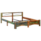 vidaXL Cadre de Lit Bois de Récupération Massif Sommier à Lattes Lit Double Adulte Cadre à Lattes Base de Lit Chambre à Coucher Maison Intérieur 180 x 200 cm