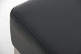 CLP Banc 3 Places LAMEGA 120x40, Rembourrage épais 15 cm, Banquette, châssis en Acier brossé, Similicuir Noir