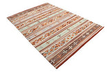 RugVista, Kelim Anatolian, Fait Main, Tapis, Tapis Kelim Moderne, Longue Pile, 160 x 230 cm, Rectangle, Care & Fair, Laine, Couloir, Chambre, Cuisine, Salon, Marron / Marron Clair / Jaune