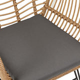 IDIMEX Chaise de Salle à Manger Paramo Imitation rotin, Fauteuil d'intérieur ou d'extérieur pour Jardin en polyrattan résistant aux UV et 4 Pieds en métal Anti-Rouille laqué Noir