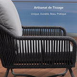 PURPLE LEAF Salon de Jardin Exterieur 4 Personnes avec Table Basse Salon Jardin pour Balcon Terrasse Canapé de Jardin avec Coussins, Andros
