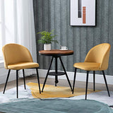 HOMCOM Chaises de Salle à Manger Design scandinave - Lot de 2 chaises - Pieds effilés métal Noir - Assise Dossier Ergonomique Velours Moutarde