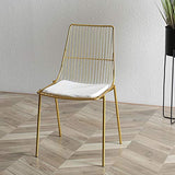 Amrai Chaises de Salle à Manger de Luxe Nordic Light - Siège en Cuir Blanc en métal doré, Chaises de Salle à Manger de Loisirs Tabouret de Bar pour Salon/Cuisine/vanité, Hauteur de l'assise: 43cm