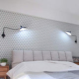VOMI Applique Murale Industrielle Interieur RéTro Lampe Murale Avec Interrupteur Spots Muraux Orientable Bras RéGlable Extensible à Long Rotatif Abat-Jour E27 Lampe de Mur Avec Prise, Noir,95*40cm