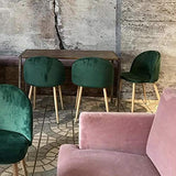 Nimara Chaise en velours au design scandinave, chaise de salle à manger et chaise de cuisine en tissu, chaise de salle à manger rose, gris, vert foncé, vert et bleu