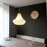 QAZQA Design Lampe suspendue rétro blanche 50 cm - Lina Cono 50 Métal/Tissu Blanc Rond E27 Max. 1 x 60 Watt/Luminaire/Lumiere/Éclairage/intérieur/Salon/Cuisine