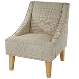 Fauteuil Malmö T371, Fauteuil rembourré de Salon, rétro, Design des années 50 ~ Beige/Marron, Tissu