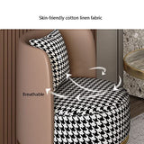 Fauteuil Relaxation,Fauteuil Salon Scandinave,Linge Pied de Poule Revêtement en Tissu,pour Salle Manger Salon Bureau Chambre(Color:Gris)