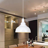 PETITES ECREVISSES Vintage Suspension Luminaire Industrielle E27 Ø29cm,Rétro Métal Lustre Abat-jour Lampe Plafonnier Eclairage Installation (Blanc)