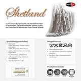 CelinaTex Couverture Douillette XXL 220 x 240 cm crème Gris Couverture de canapé Longhair Couverture en Fourrure synthétique Flokati Optik Couverture Fleece Oeko-TEX Shetland