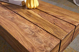 FineBuy Table Basse Bois Massif Sheesham Table de Salon 120 x 30 x 45 cm | Table d'appoint Style Maison de Campagne | Meubles en Bois Massif Naturel Table de Sofa |