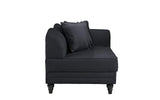 BHDesign Marie - Meridienne Moderne Antique - Velours - Coloris Noir