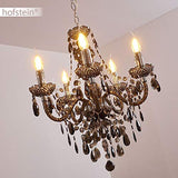 Lustre Delhi en Acryle noir et métal chromé, impressionnante lampe pendante vintage de salle à manger ou salon pour 5 ampoules E14, ampoule(s) non incluse(s)