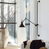 Applique murale réglable industrielle,bras oscillant de levage long pôle lampe de lecture de chevet pour chambre à coucher E27 Vintage applique murale intérieure avec prise et interrupteur, rouge