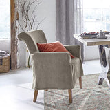 Loberon® Fauteuil Amherst - Bois de chêne, Coton - H/L/P env. 89/60/65 cm - Gris