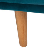 PEGANE Canapé Banquette Coloris Velours Bleu Canard - L.214 x l.86 x H.83 cm