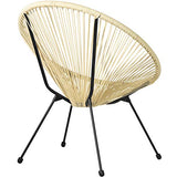 tectake 800729 2 Fauteuils Acapulco de Jardin de Salon Design rétro, pour Un Usage en intérieur et extérieur - Plusieurs Couleurs - (Beige | no. 403305)