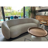 MATHI DESIGN Moon - Canapé 3 Places Tissu bouclé Blanc