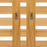 IDMarket - Tête de lit en Lattes AVA 240 CM Bois Clair et étagères Blanches