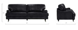 BHDesign Florina - Canapé de Salon - Cuir Classique et Traditionnel - Marron foncé