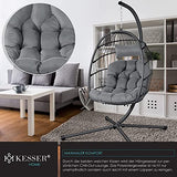 KESSER® Fauteuil Suspendu Effet Jungle avec Structure en Acier | Panier Suspendu avec Grand Coussin + Fixation pour Plafond | Balançoire Suspendue | pour intérieur et extérieur