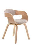 CLP Chaise Design Retro Kingston Tissu I Chaise de Salle à Manger Scandinave Accoudoir Ergonomique I Assise et Dossier Rembourrés I Couleur: Nature/crème