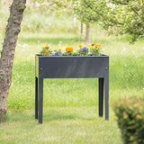 Relaxdays 10020709  Potager élevé en métal jardinière sur pied balcon en hauteur terrasse HxlxP: 80,5 x 81,5 x 31 cm, gris