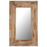 Tidyard Miroir Murale | Miroir Salle de Bain | Miroir Bois Rectangulaire Teck Recyclé 50 x 80 cm