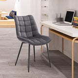 WOLTU® BH142dgr-2 Chaise de Salle à Manger Lot de 2 Chaise de Cuisine Assise rembourrée en Velours Pieds en métal Stable, Gris Foncé