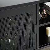 MEUBLE COSY Grand Espace Armoire métallique, Armoire de rangement en métal à 2 couches, 1 Portes Métal Meuble de Bureau Armoire, Buffet de rangement, Armoire avec étagère Noir