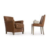 ARREDinITALY Fauteuil Marron Vintage avec revêtement en Similicuir. - Livraison au Plan