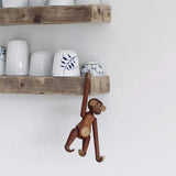 N / B Décoration de la Maison de Singe en Teck, Singe Suspendu en Bois, Statue d'animal Danois, Cadeau d'anniversaire Artisanal pour la Maison, Le Bureau, la décoration Murale