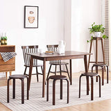 IBUYKE Chaise Salle à Manger/Tabourets de Bar Empilables en Bois Massif Sièges Lisses pour Salon, Cuisine, Bistrot pour Salon, Cuisine, Couleur Noyer 40x33x44cm RF-633