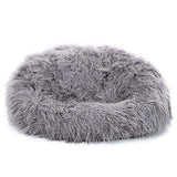 Icon Pouf Classique en Fausse Fourrure Mongole Yeti, Gris Anthracite, Poufs de Salon, 85cm x 50cm, Pouf Poire Grand, Chaise pour Chambre