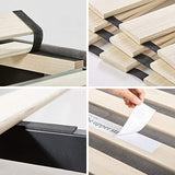 Cadre de lit plateforme capitonné 35 cm Dachelle ZINUS | Sommier | Support à lattes en bois | Facile à monter | 160 x 200 cm | Gris foncé