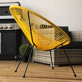 Alice's Garden Fauteuil Acapulco Forme d'oeuf - Jaune - Fauteuil 4 Pieds Design rétro, Cordage Plastique, intérieur/extérieur