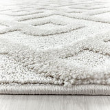 Tapis Moderne Design, élégant, Effet 3D Boho en Losange, rectangulaire, Facile d'entretien, Tapis de Salon, Taille:80 x 250 cm, Couleur : crème