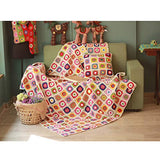 MIGUOR Couverture en crochet faite à la main style campagnard avec tapisserie pour climatisation 149,9 x 99,8 cm