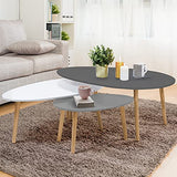 IDMarket - Lot de 3 Tables Basses gigognes Gigi laquées Gris foncé/Blanc/Gris Clair