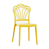 LXQGR Chaise empilable à dossier haut avec accoudoirs, siège en PP et PU de haute qualité, chaise empilable en plein air Bistrot en plein air Restaurant Cafe (Color : Yellow)